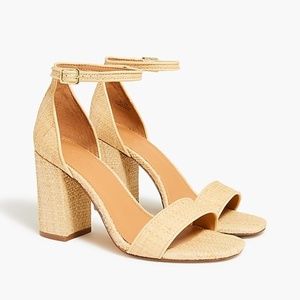 NIB J. Crew Factory Raffia block heel sandals